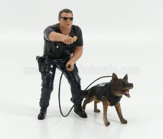 Postavička - Americký policajný dôstojník + Pes  Diorama K9 